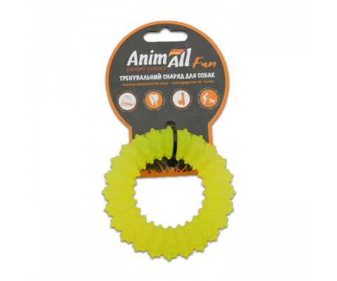 AnimAll Fun - Іграшка кільце з шипами для собак 9 см жовтий 111 646
