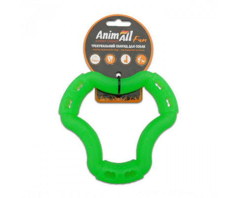 AnimAll Fun - Іграшка кільце 6 сторін для собак 12 см зелене 111354
