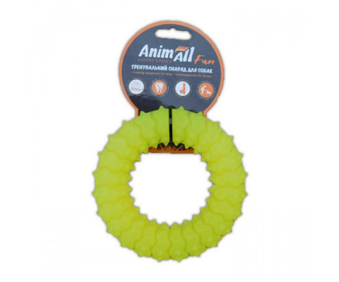 AnimAll Fun - Іграшка кільце з шипами для собак 12 см жовте 110 611