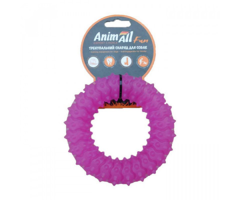 AnimAll Fun - Іграшка кільце з шипами для собак 12 см фіолетове 110 614