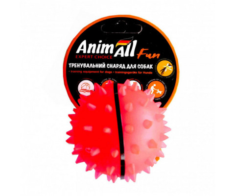 AnimAll Іграшка Fun м'яч каштан для собак, 7 см кораловий 127 754