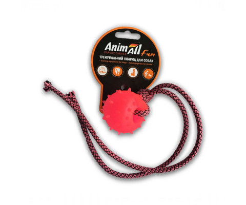 AnimAll Fun - Іграшка шар з канатом для собак, 4 см кораловий 110 618