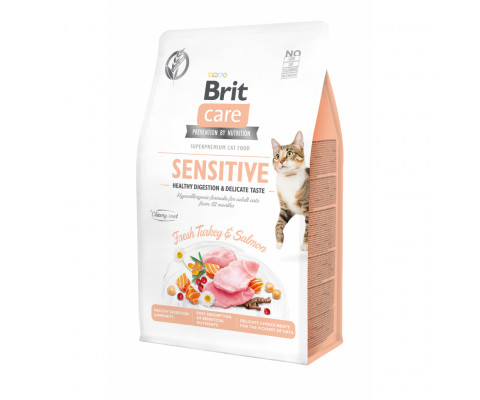 Сухий корм для котів з чутливою системою травлення  Brit Care Cat GF Sensitive 400 г