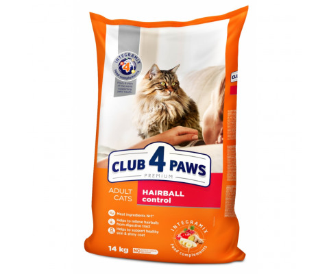 Ваговий сухий корм для котів з ефектом виведення шерсті CLUB 4 PAWS 500г 