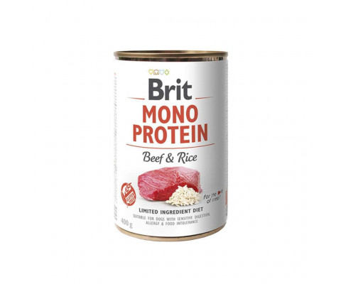Вологий корм для собак Brit Mono Protein Beef and Rice з яловичиною та рисом 400 г