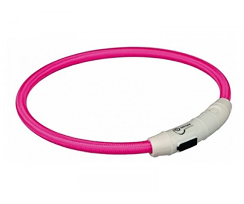 Нашийник для собак Trixie з підсвічуванням з USB рожевий XS-S 35cм/7мм