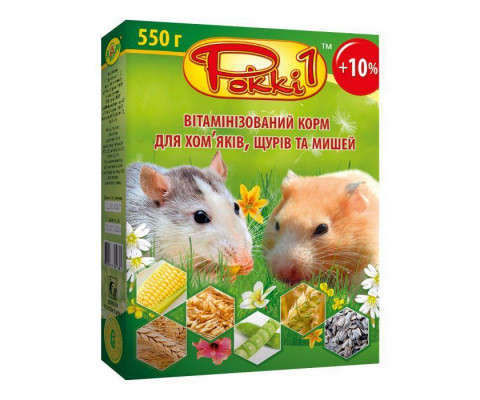 Корм для хом'яків щурів та мишей Роккі-1  550г