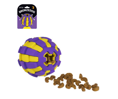 Іграшка для собак BRONZEDOG JUMBLE двошарові М'ЯЧ 6,5 СМ фіолетово-жовтий Y000315W/T