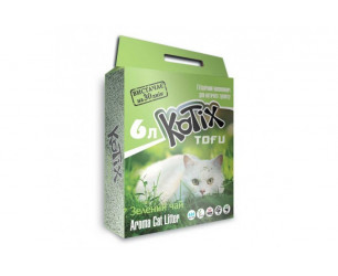 Kotix Tofu Green Tea - соєвий наповнювач Котикс Тофу Зелений чай для котячого туалету 6 л