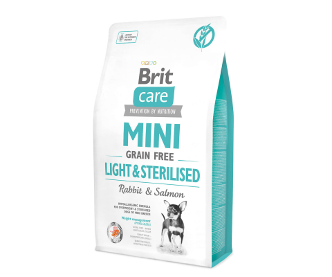 Корм Brit Care Mini Grain Free Light & Sterilised Rabbit & Salmon 2 кг