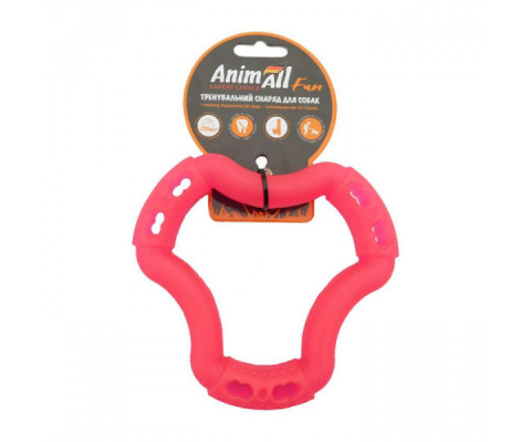 AnimAll Fun - Іграшка кільце 6 сторін для собак 15 см коралове 111 357