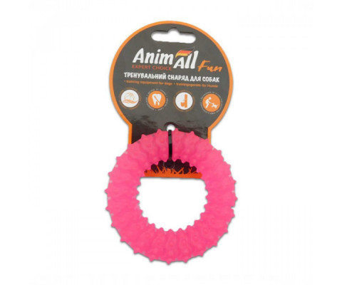 AnimAll Fun - Іграшка кільце з шипами для собак 9 см коралове 111 648