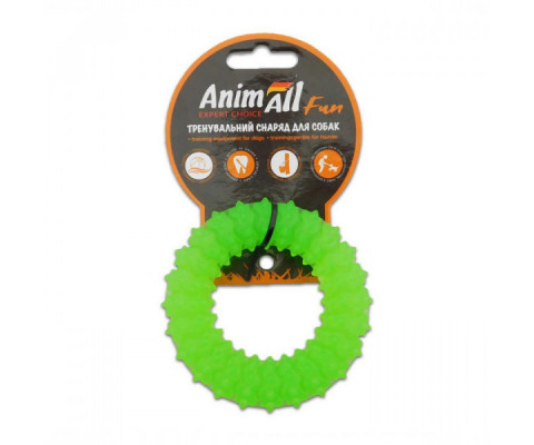 AnimAll Fun - Іграшка кільце з шипами для собак 9 см зелене 111 650
