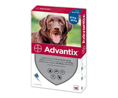Краплі від бліх та кліщів Bayer Advantix для собак понад 25кг від кліщів, бліх та інших комах (1 ампула)