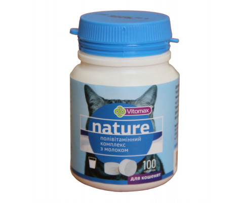 Вітаміни для кошенят " VITOMAX Nature" з молоком, 100табл. 