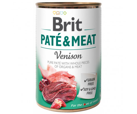 Вологий корм для собак Brit Pate & Meat Venison з м'ясом оленя 400 г