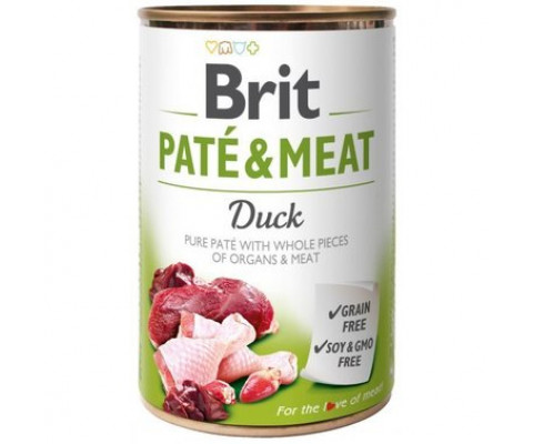 Вологий корм для собак Brit Pate & Meat Duck з м'ясом качки 400 г
