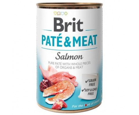 Вологий корм для собак Brit Pate & Meat Salmon з м'ясом лосося 400 г  