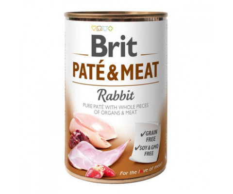 Вологий корм для собак Brit Pate & Meat Rabbit з м'ясом кролика 400 г 