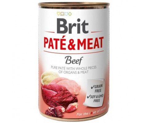 Вологий корм для собак Brit Pete & Meat Beef з м'ясом яловичини 400 г