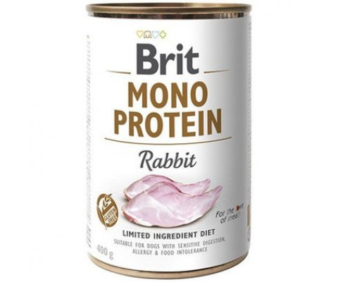 Вологий корм для собак Brit Mono Protein Rabbit з м'ясом кролика 400 г