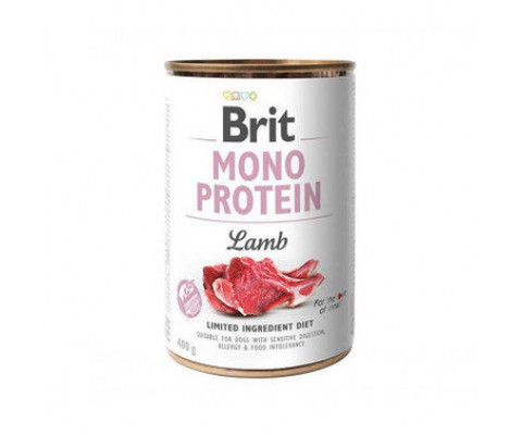 Вологий корм для собак  Brit Mono Protein Lamn з м'ясом ягня 400 g  