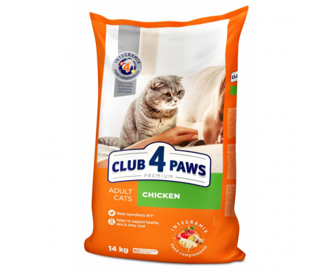 Ваговий сухий корм для котів Club 4 Paws з куркою 200 г