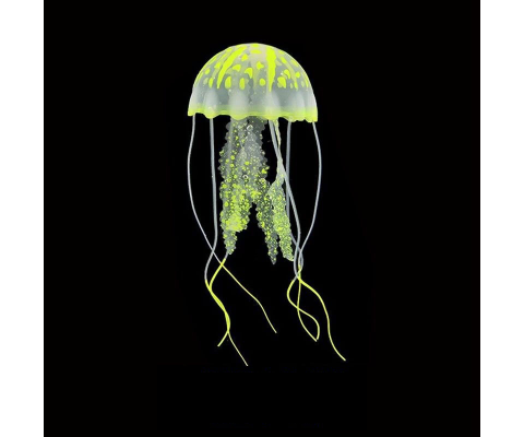 Декорація Силіконова медуза жовта 5*12 см 