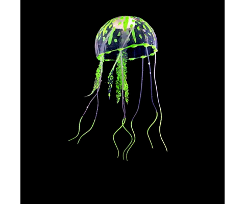 Декорація Силіконова медуза зелена 5*12 см  