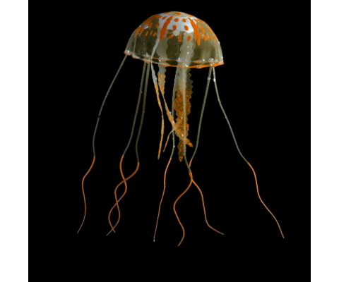 Декорація Силіконова медуза помаранчева 5*12 см 