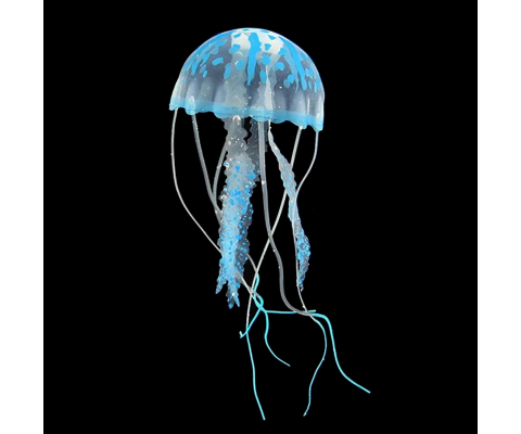 Декорація Силіконова медуза блакитна 5*12 см 