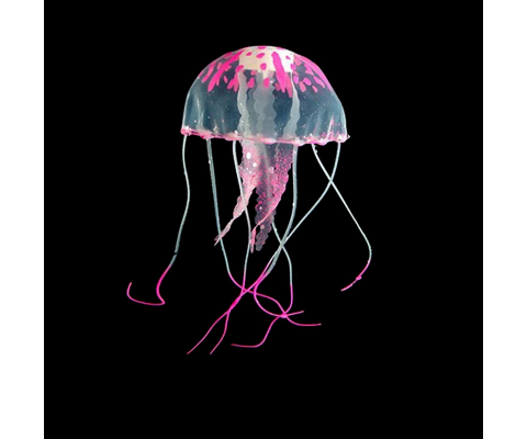 Декорація Силіконова медуза рожева  5*12 см 