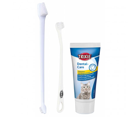 Набір з зубної пасти та щітки для котів TRIXIE 100г