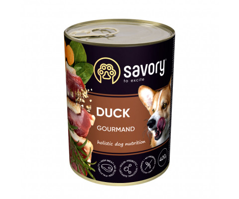 Вологий корм для вибагливих собак Savory gourmand duck 400г