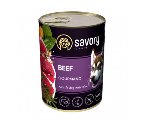 Вологий корм для собак Savory dog gourmand beef 400г