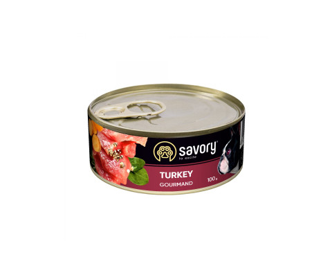 Вологий корм для собак індичка Savory dog gourmand turkey 100г