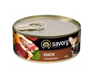Вологий корм для собак качка Savory dog gourmand duck 100г